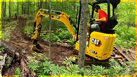 building trail with mini excavator|kubota mini excavator trail making.